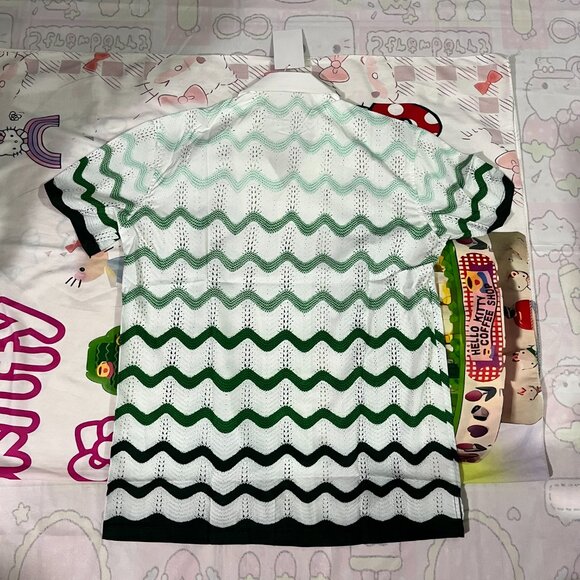 Casablanca Wavy Knit Short Sleeved Shirt - Picture 6 of 7